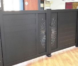 portail aluminium noir décoré